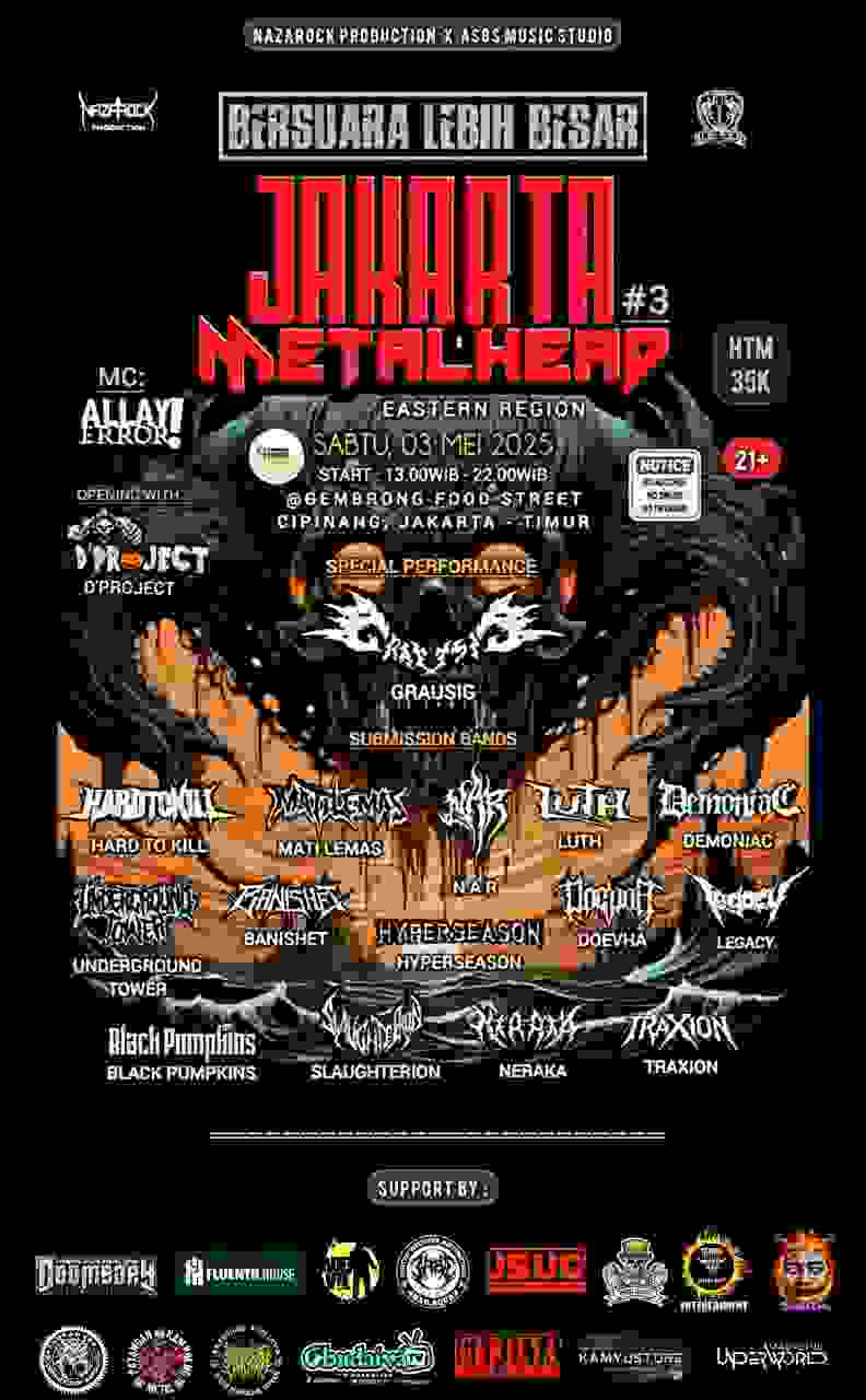 Jakarta Metalhead #3: Dentuman Keras Siap Guncang Gembrong, 3 Mei 2025