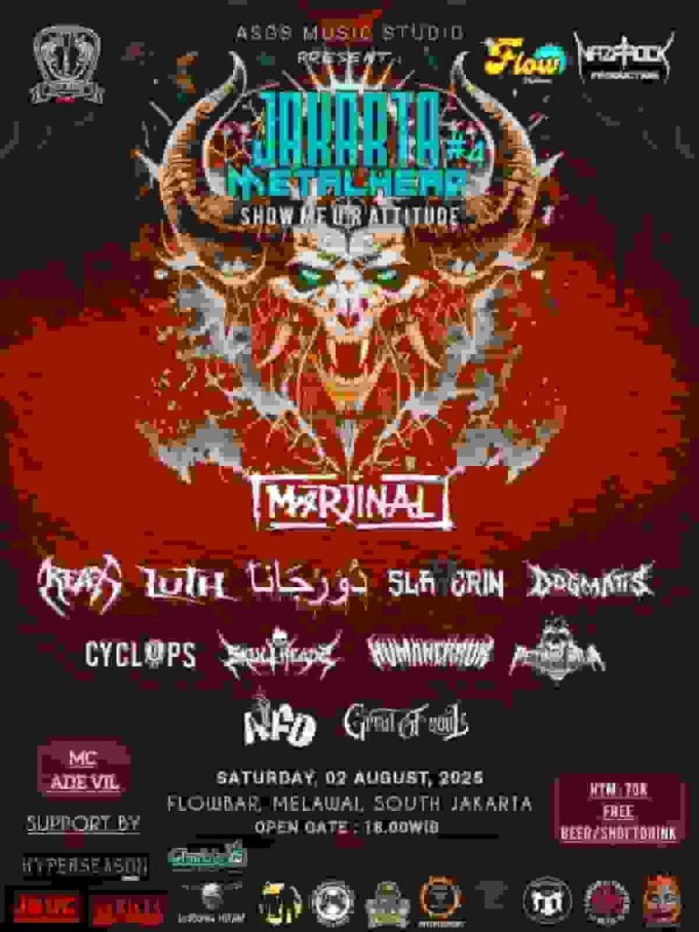 Ledakan Distorsi Kembali Menggema! “JAKARTA METAL HEAD #4” Siap Mengguncang FLOWBAR MELAWAI