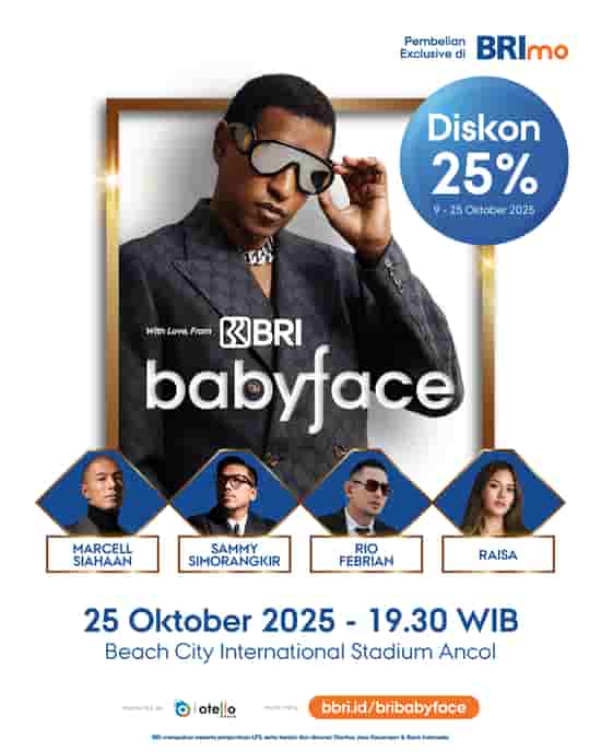 BRI Hadirkan Pengalaman Musik Kelas Dunia Melalui Konser Babyface - Penawaran Eksklusif BRImo Diskon 25%