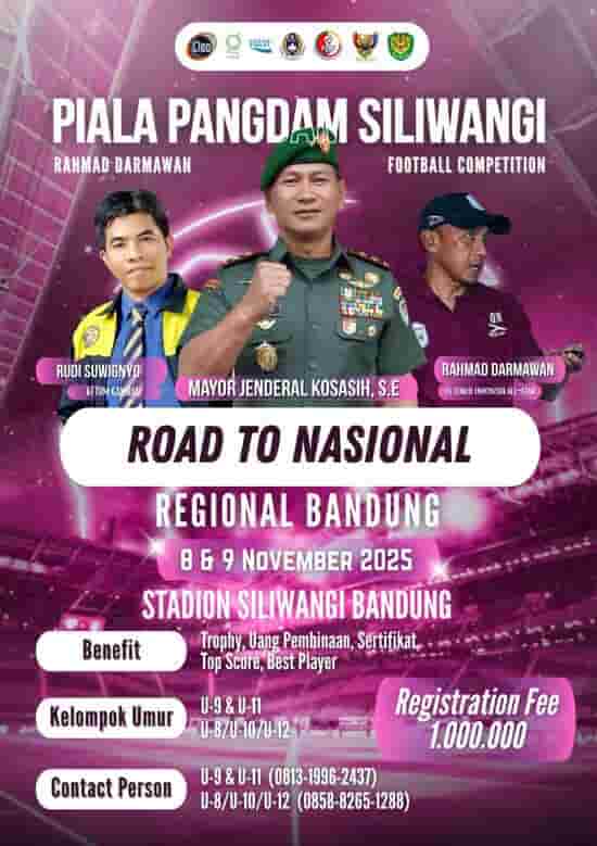 Gambasi Gelar Turnamen Piala Pangdam Siliwangi 2025 Membangun Karakter Melalui Sepak Bola dengan Hati