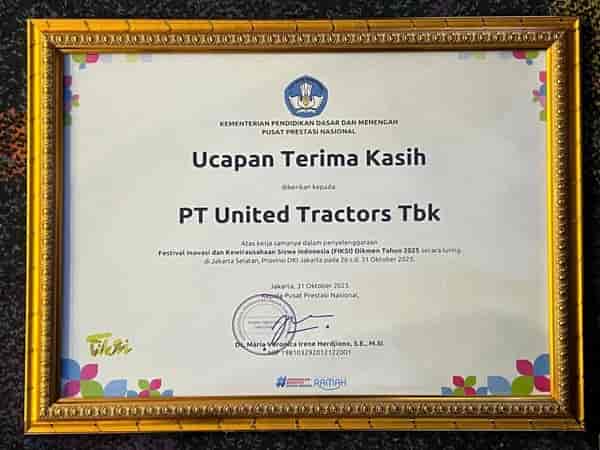 Tumbuhkan Generasi Inovatif, United Tractors Raih Apresiasi dari Kemendikdasmen di FIKSI 2025