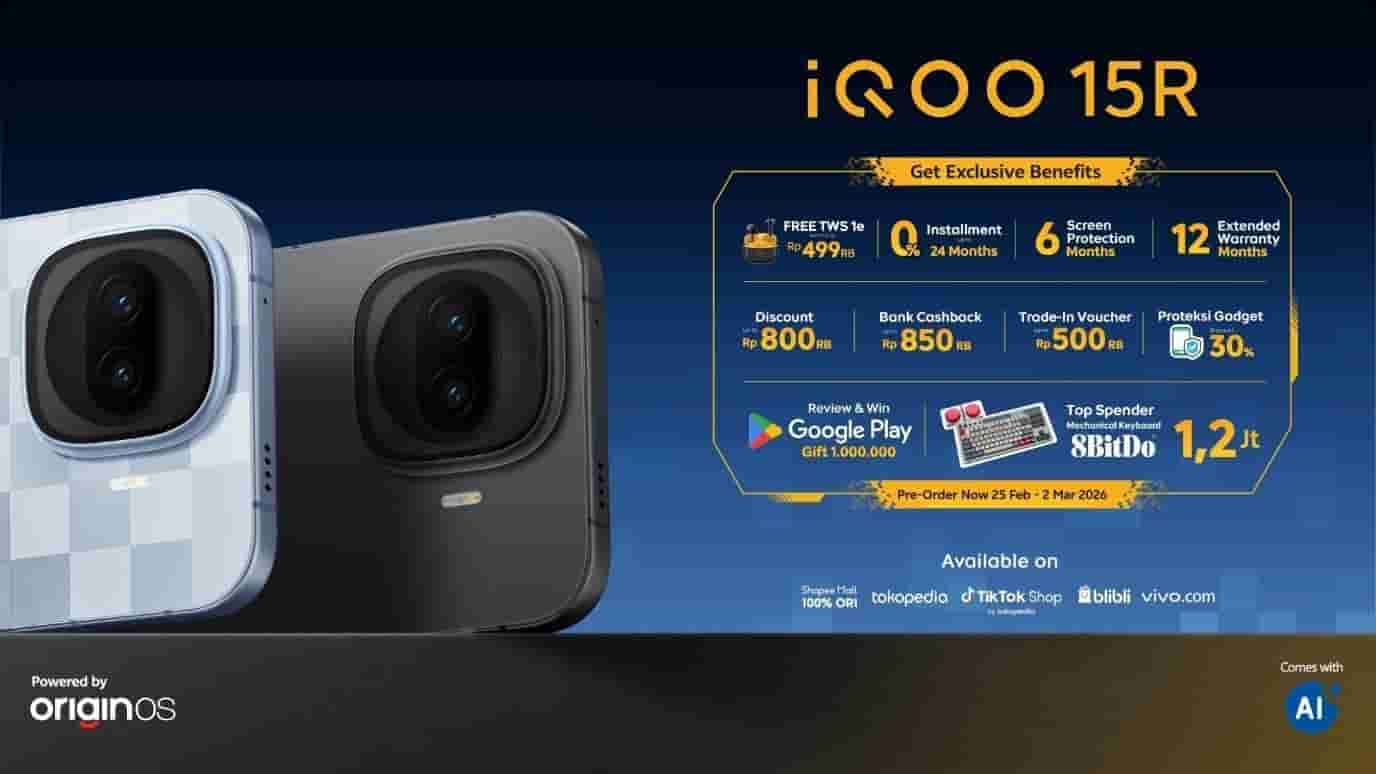 Snapdragon 8 Gen 5 Pertama di Indonesia : iQOO 15R Bawakan Performa Kelas Flagship dan Baterai 7.600 mAh di Harga 7 Jutaan