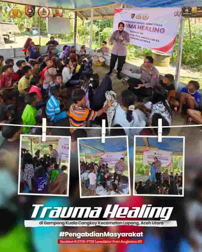 Mahasiswa STIK Angkatan 83 Laksanakan Program Trauma Healing di Desa Kuala Cangkoi