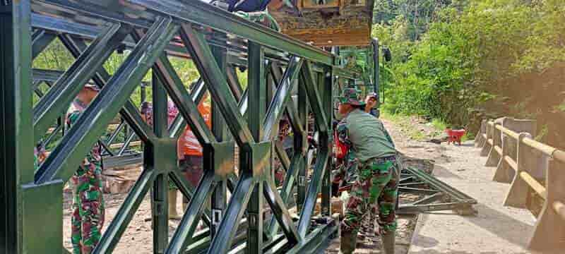 Sambungkan Akses Antar Desa, Pembangunan Jembatan Bailey Kute Panang Terus Dikebut
