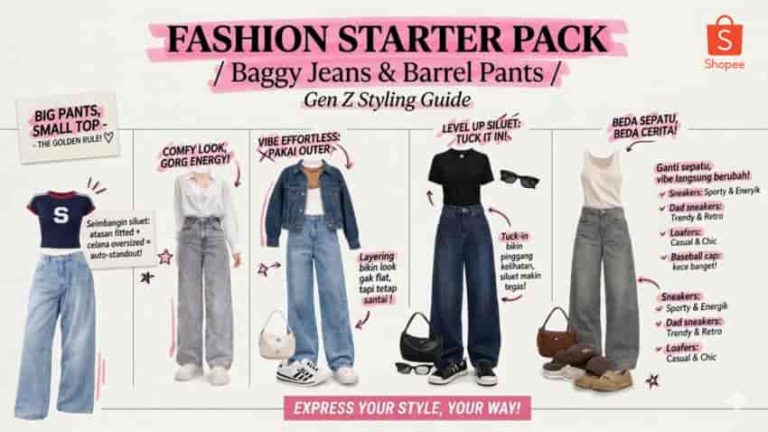Fashion Starter Pack: Upgrade Look dengan Baggy Jeans dan Barrel Pants ala Gen Z di Shopee