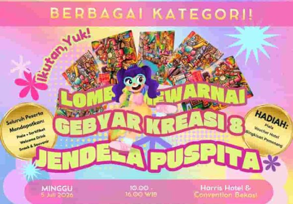 Lomba Mewarnai Gebyar Kreasi 2026 di Hotel Harris Summarecon Bekasi, Segera Daftar!
