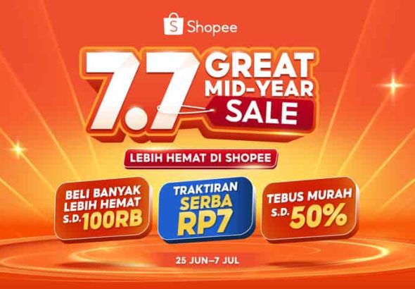Sambut Momentum Tengah Tahun, Shopee 7.7 Great Mid Year Sale Siap Manjakan Kamu dengan Promo Menggoda!