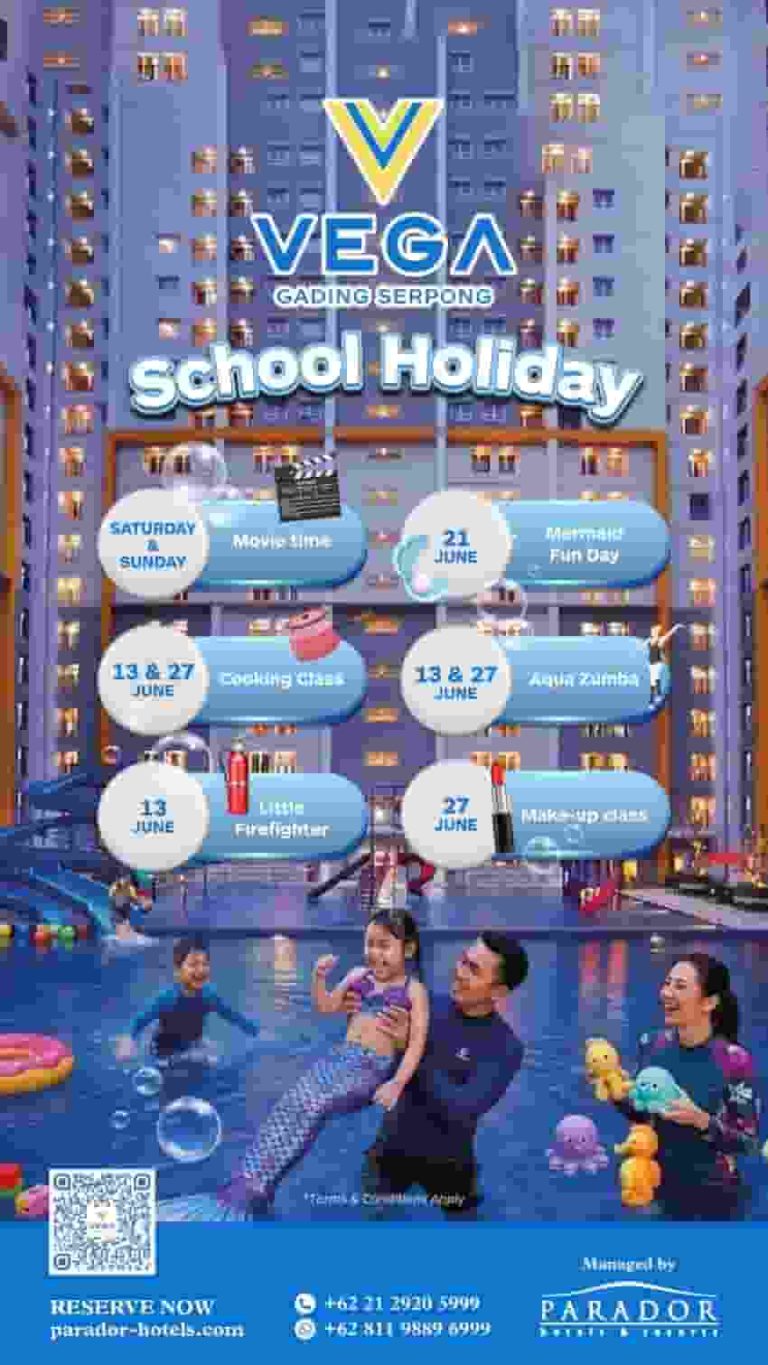Sambut Liburan Sekolah, Vega Hotel Gading Serpong Hadirkan Promo Diskon 20% & Rangkaian Aktivitas Edukatif Anak 