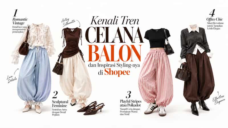 Dari Minimalis hingga Statement Look, Ini Cara Styling Celana Balon dengan Pilihan Fashion Brand Lokal di Shopee