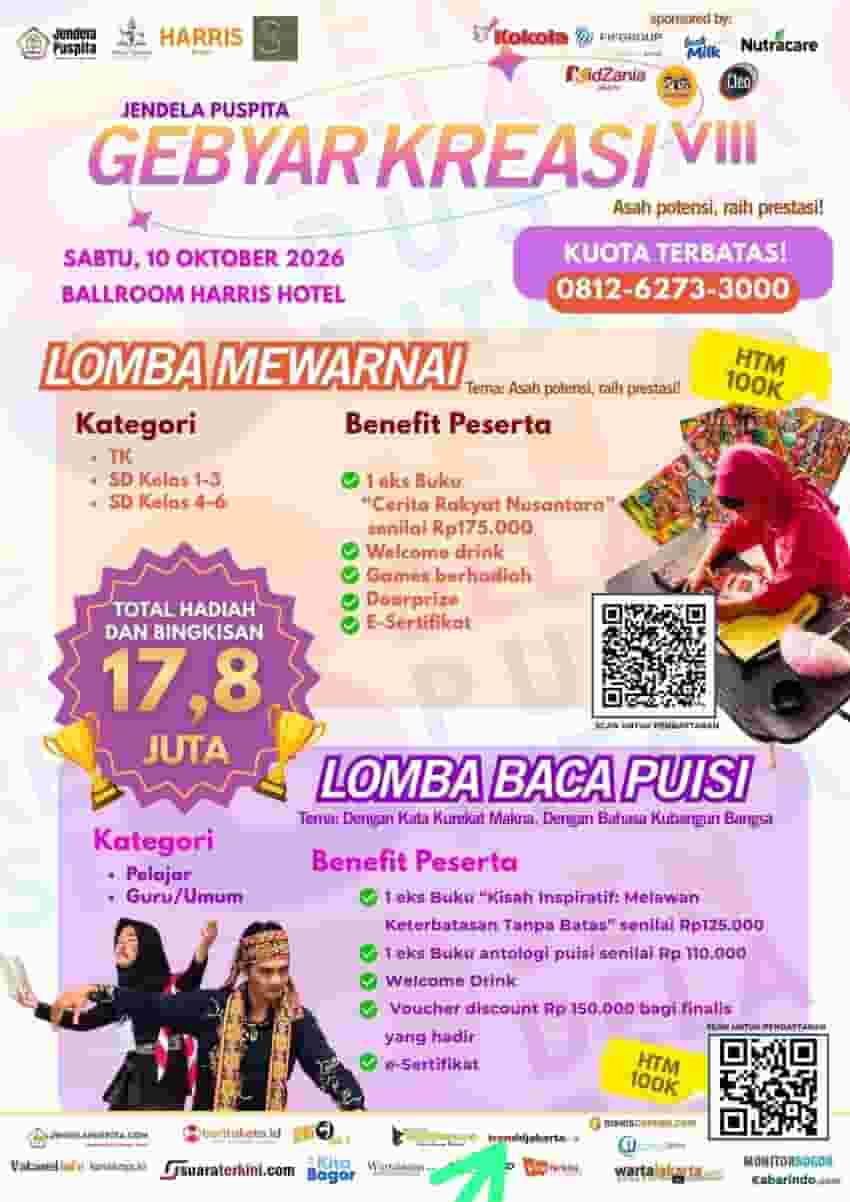 Masih Ada Kesempatan! Lomba Baca Puisi Nasional Gebyar Kreasi Jendela Puspita VIII Diperpanjang hingga 7 Oktober